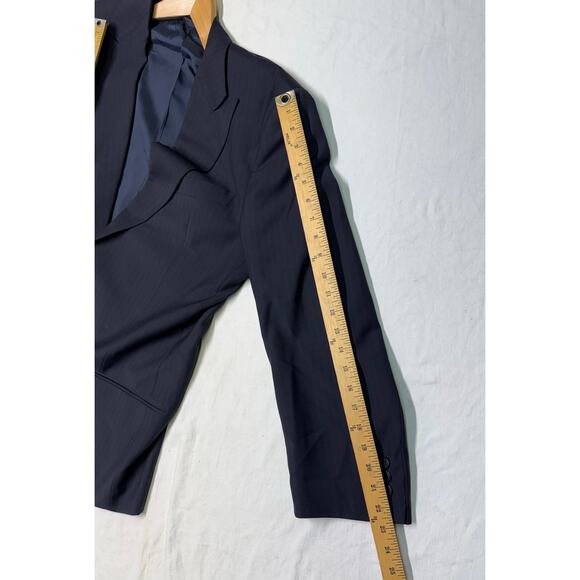 Giorgio Armani Le Collezioni Mens 41-L Navy Wool Blazer Jacket Made in Italy - Picture 7 of 14